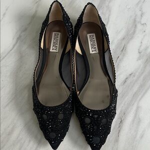Badgley Mischka Gigi Crystal Pointed Toe Flats 7.5